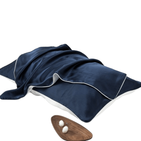 Örngott i 100 % Silke NavyBlue NavyBlue