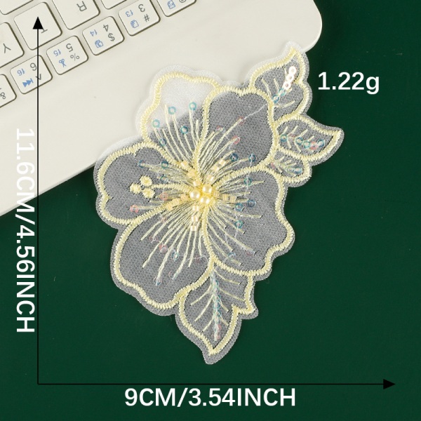 12-delt Lace Flower Applique Broderede Patches til DIY Crafts