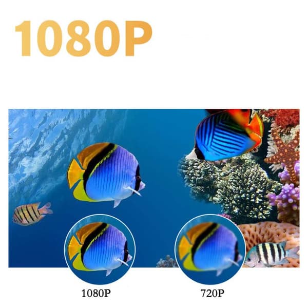 Bærbar 1080P Projektor - Sort (Android Version) med Autofokus & Keystone, Kompatibel med Streaming Enheder