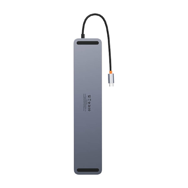 Hub 12w1 Baseus EliteJoy Gen2 -sarjan USB-C do 2xHDMI+ 3xUSB 3.0+ PD+ DP+ SD/TF+ RJ45+Type-C+ 3,5 mm (tummanharmaa)