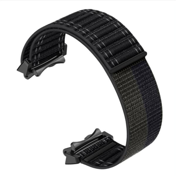 Nylon Woven Replacement Strap kompatibelt med Amazfit T-Rex3 Breathable Elastic Adjustable Black Black