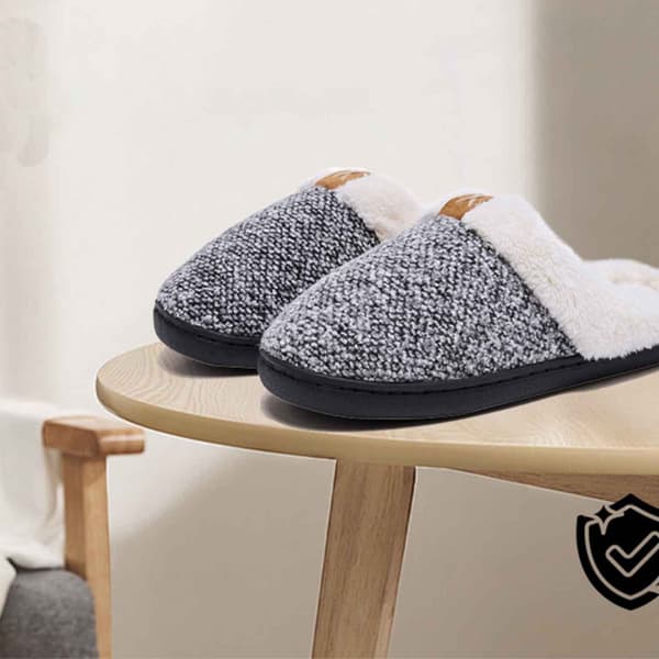 Varma & Mjuka Inomhustofflor - Halkfria, Bekväma Hemmaskor Grey 42 Grey 42