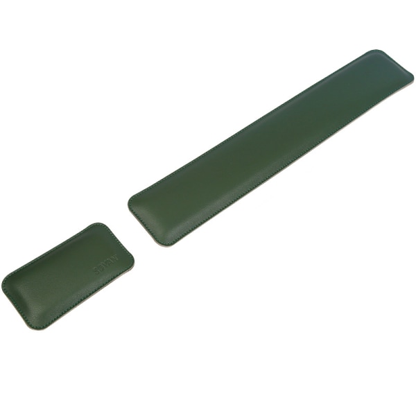 Ergonomiskt Memory Foam Tangentbord och Mus Handledsstöd Pad Set - Grön & Grå