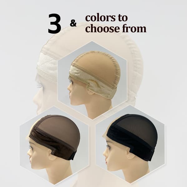 4x5 tum U-formad spetsperukmössa med öronflikar - Mångsidigt peruknät i polyester för säker passform Beige Beige