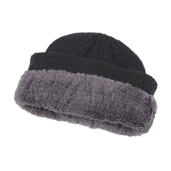 Unisex Mössa med Fleecefoder och Bokstav – Varm och Trendig Vintermössa Black Black