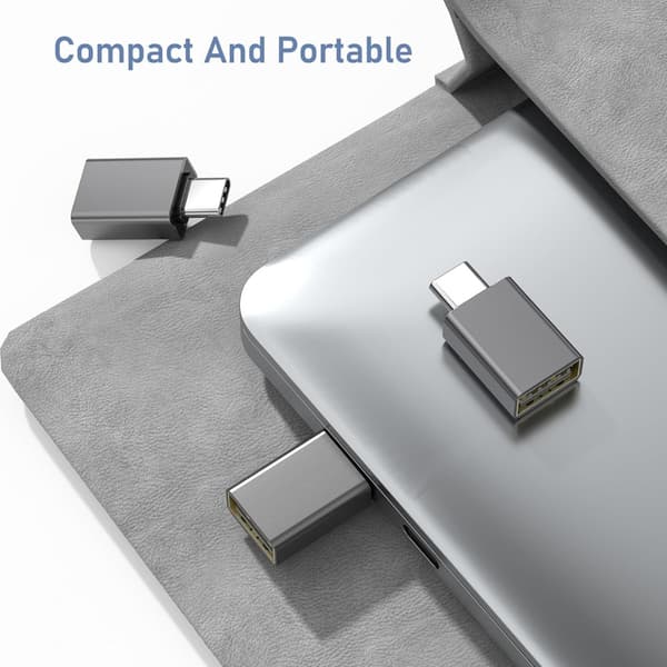 USB-C til USB Adapter 3-pak, aluminiumslegering, kompatibel med MacBook Pro/Air, iPhone 17/16/16e/15 Max, Galaxy S25 Grey Grey