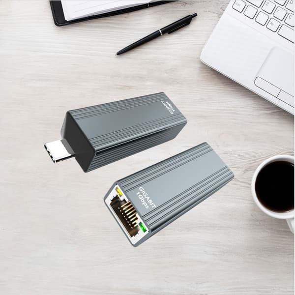 USB-C till Gigabit Ethernet-adapter - Elegant aluminiumdesign