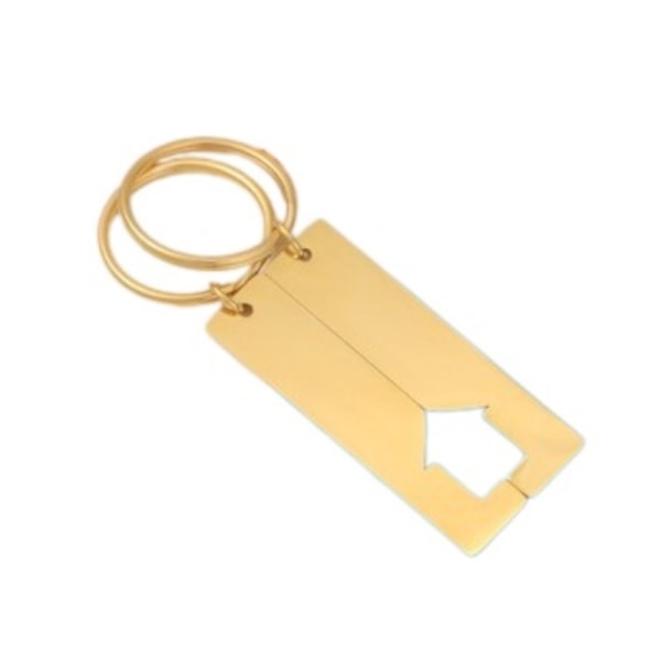 Hollow house long bar hänge nyckelringar 2-pack Guld