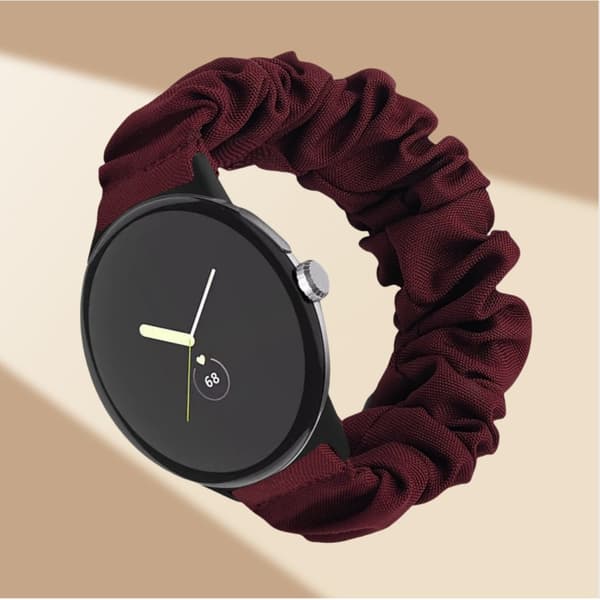 Kompatibel med Google Pixel 2 Smartwatch Armband - Tyg Elastisk Scrunchie Ersättningsarmband för Pixel 2 Red Red