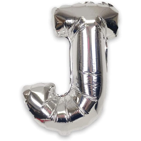 Bogstavballon 53 cm, bogstavet J - sølv