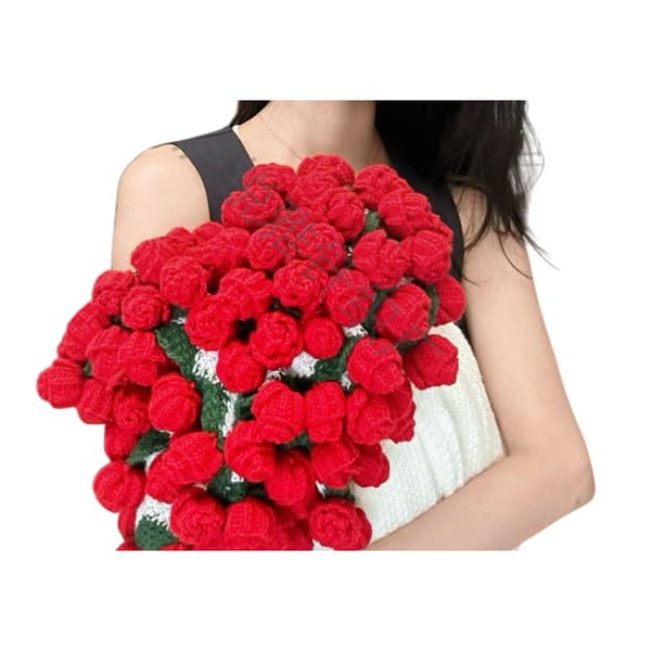 Ruusukimppupeitto - 52 kukkaa, 80cm - Pehmeä polyesterihuopa Red Red