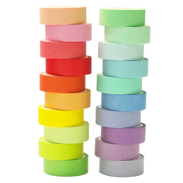 Regnbågs Washi Tape Set med 20 Rullar