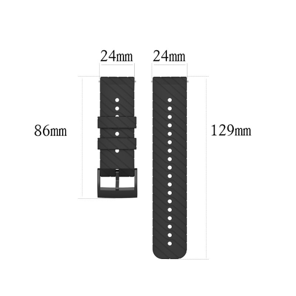 INF Suunto 7/9/9 Baro/D5 silikoniranneke Musta