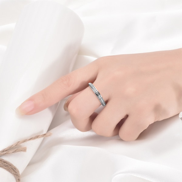 Ring med roterbara zirkonstenar / antistressring Silver 19 mm