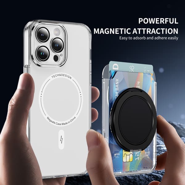 Kortholder med magnetisk støttefod Black Black