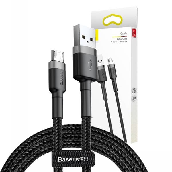 Baseus Cafule Micro USB-kabel 2,4A 1m (grå + svart)