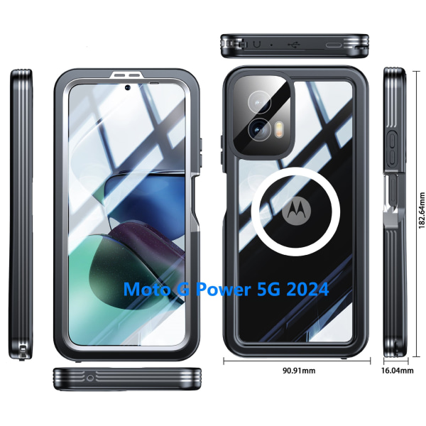 Moto G Power 5G 2024 vattentätt mobiltelefonfodral