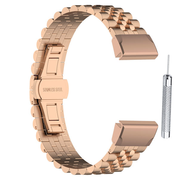 Klockarmband i Rostfritt Stål Garmin Fenix 6X GPS/6X Pro/6X Sapphire GPS/5X Sapphire/5X GPS/5X Plus/3/3 HR/3 Sapphire/D2 Rose guld