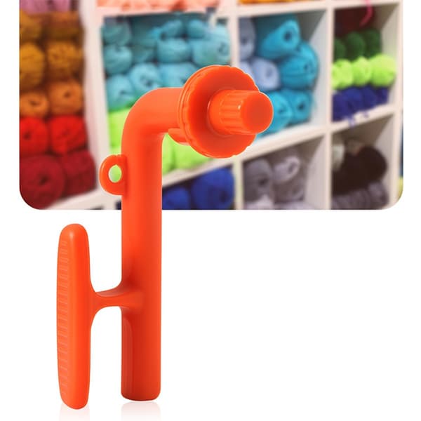 Crochet Hook Stand Orange - Manual Yarn Winder Crochet Helper for Beginners