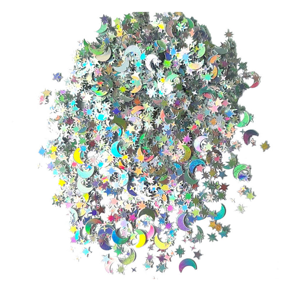 10 pakkausta glitterkonfetti Hopea