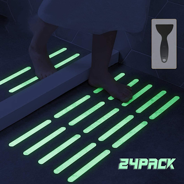 Lysende Anti Slip Shower Stickers 24 stk Hvid