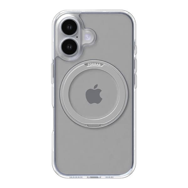 Torras Ostand Pro Cover til iPhone 16 Plus (gennemsigtig)