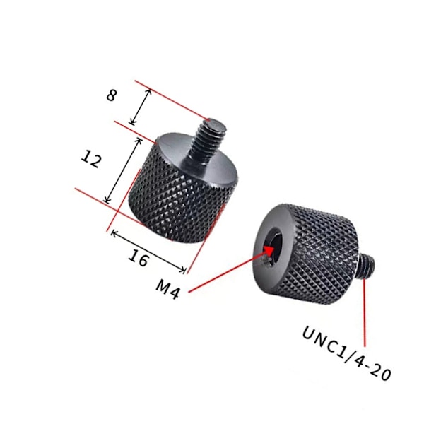 Adapter 1/4" til M10 til stativer og kameraer - 5-pak M4