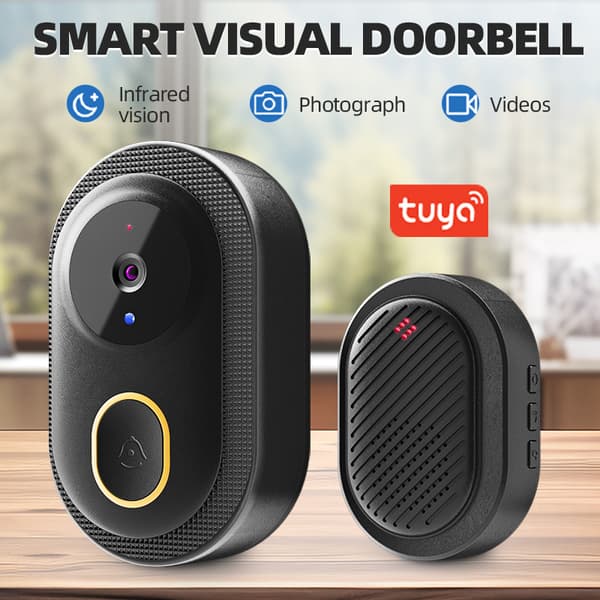 Förbättrad Hemsäkerhet: Trådlös Smart Video Dörrklocka K9 Black Black