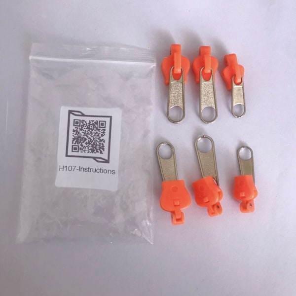 Fix A Zipper (6-pack) - Dragkedja Reparationssats Orange
