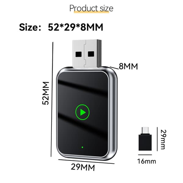 Smart Carplay & Android Auto Trådlös Adapter Box - 2-i-1 USB-dongel för Sömlös Smartphone Integration Silver Silver