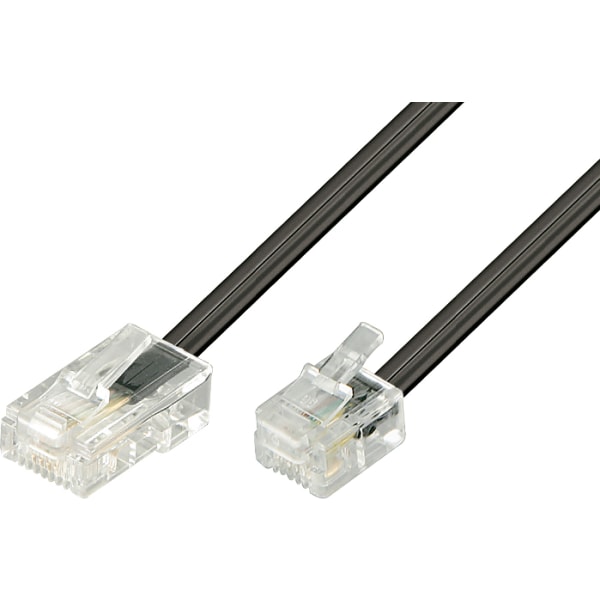 Modular cable, 8P4C to 6P4C(RJ11), 3 m, black