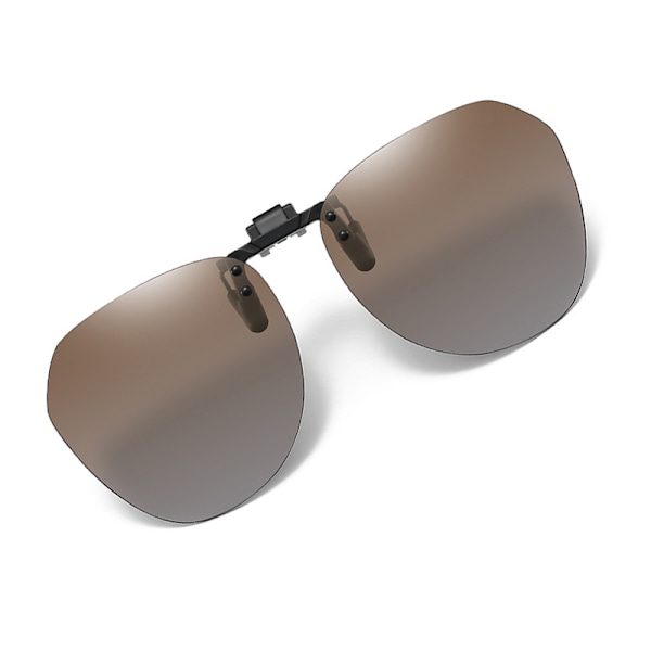 Polariserade Clip-on Solglasögon med Fodral Brun