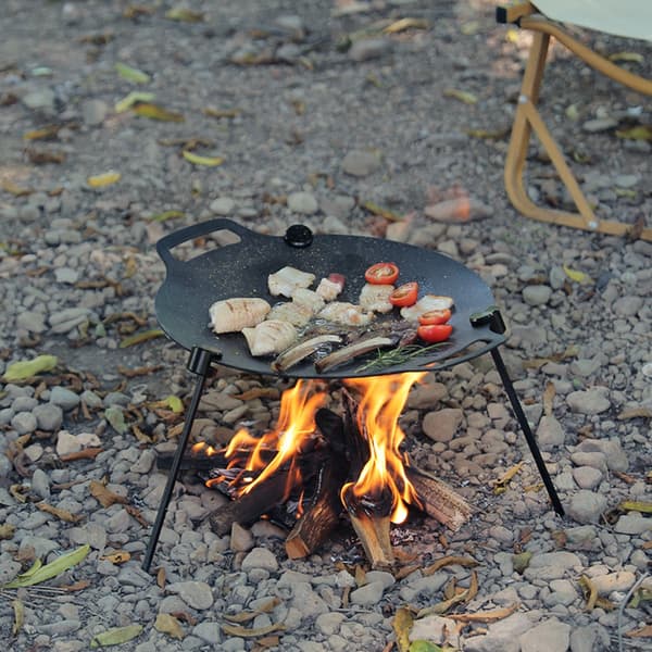 Multifunktionel grillstativ – justerbar højde, trefod trespidsstøtte, 49cm kæde og bærepose i aluminiumlegering og rustfrit stål