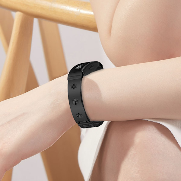 Halvarmring i rostfritt stål för Fitbit Inspire 1/2 Svart