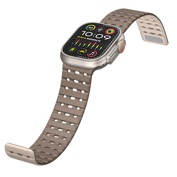Klockarmband för Apple Watch Series 1-9, 42/44/45 mm Ljusbrun