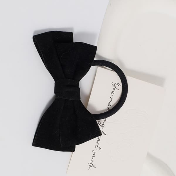 Chic Bowknot Hårelastikker - Sæt med 2 alsidige hårtilbehør Black Black
