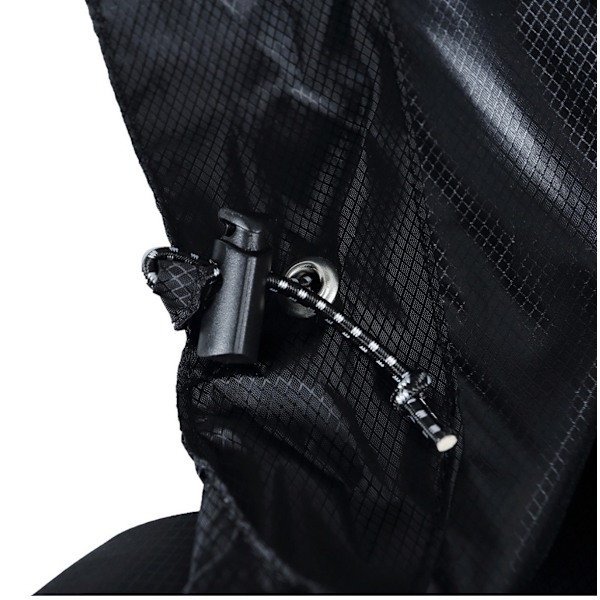 Vandtæt regnponcho - sort polyester PU Sort