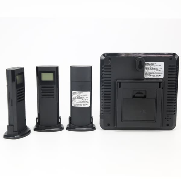 Digital termometer / hygrometer med 3 fjärrsensorer Black Black