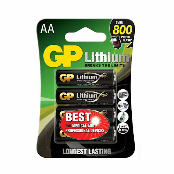 Batteri AA 1,5V Lithium 4-Pak
