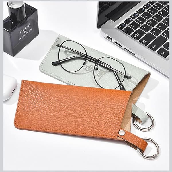 Stilfuld PU læder solbrille- og brilleetui Grey Grey