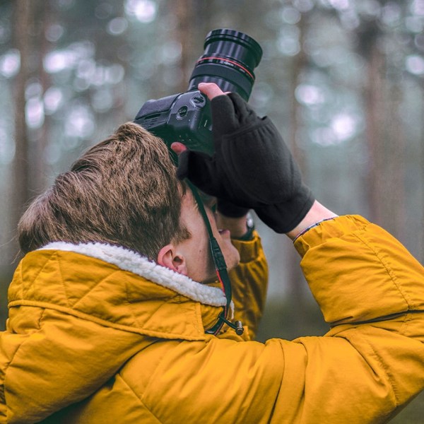 Fingerlösa uppfällbara polarfleecehandskar XS