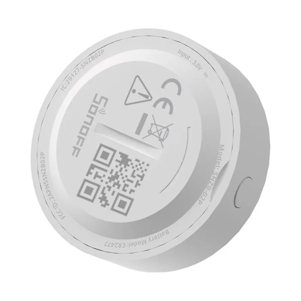 ZigBee Sonoff SNZB-02P smart temperatur- och fuktighetssensor (rund)