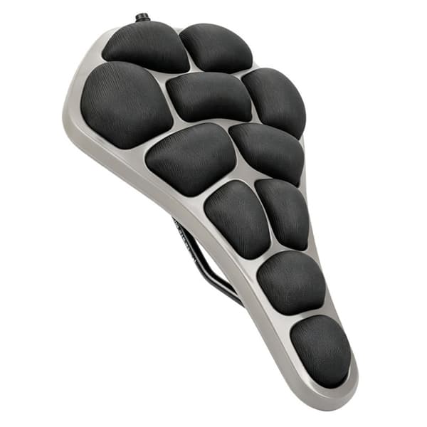 Oppustelig cykelsadel med justerbart lufttryk, gelsilikone og 3D-stødabsorberende ventilationsriller Black Black