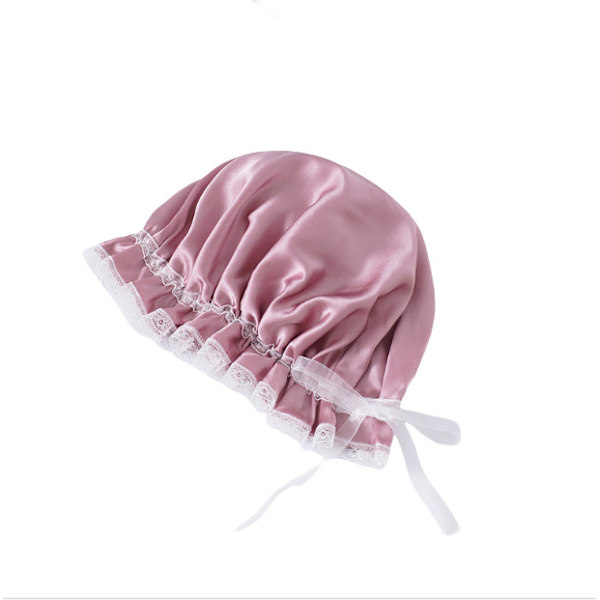 Luksus silkkiunihattu pitsireunuksella Vaaleanpunainen