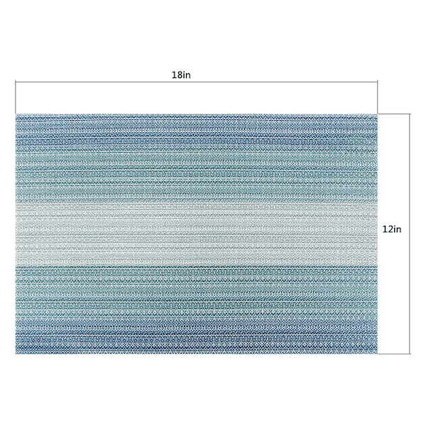6 kpl:n setti lämpöä kestäviä pöytätabletteja 30x45cm Kudotut PVC-pöytätabletit, liukumattomat, pestävät ja helposti puh Sininen