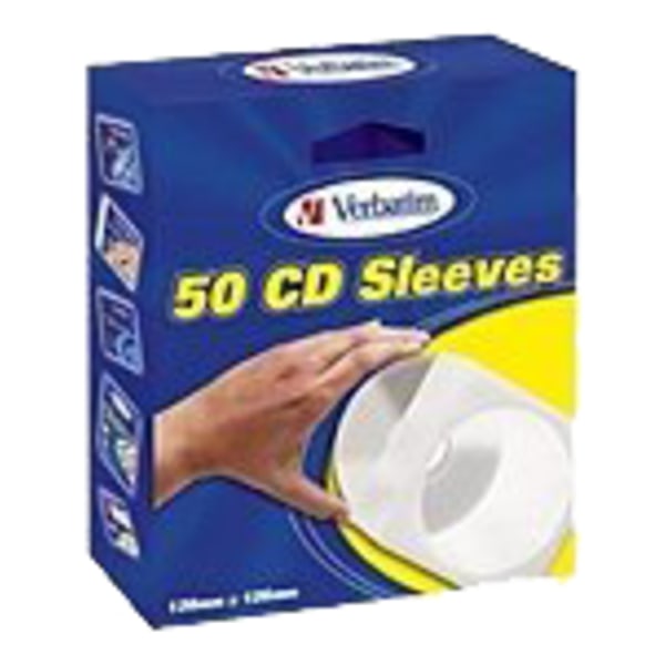 Paper pocket for CDs/DVDs, white/transparent, 50-pack