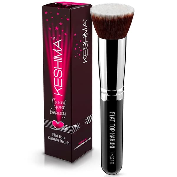 Flat-Top Foundation Brush – Soft Synthetic Bristles Black ABS Handle for Smooth Streak-Free Makeup Application