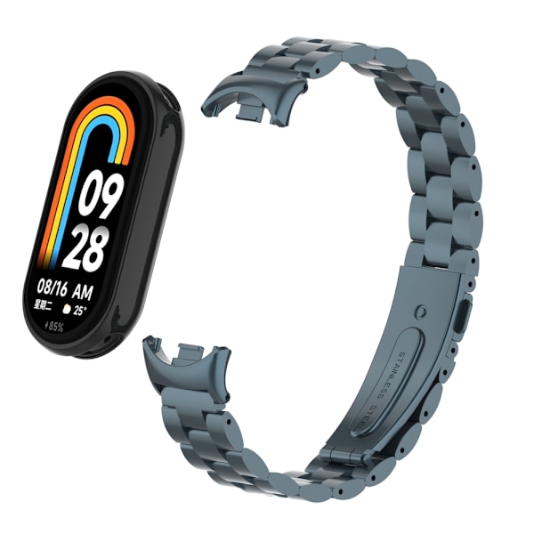 Stilfuldt rustfrit stål armbånd til Xiaomi Mi Band 9 Grå