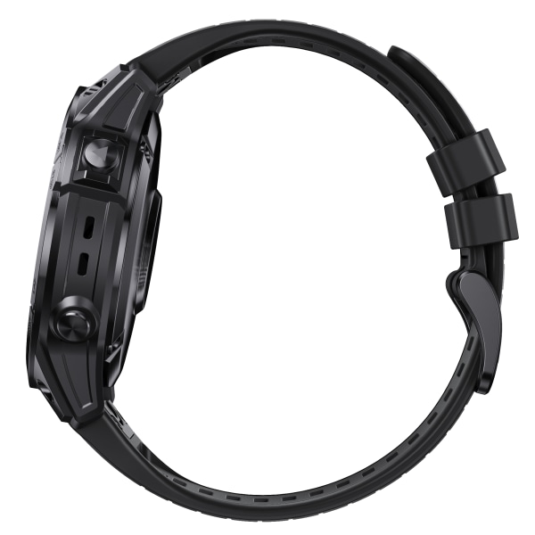 Tvåfärgat klockarmband i silikon för Garmin Fenix 7 Pro Svart 22mm