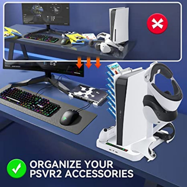 PS VR2 & PS5 laddstation kylställ White White